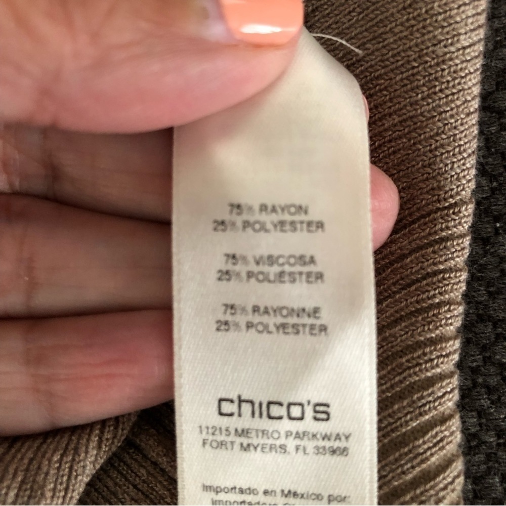 Chico’s Taupe Rayon Turtleneck Sweater S - Picture 6 of 9